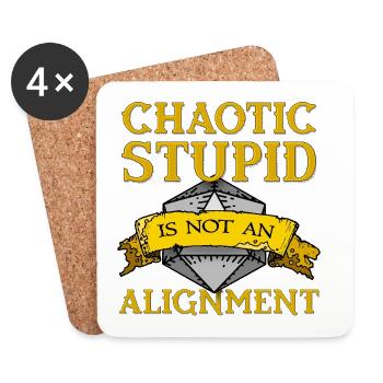 Chaotic Stupid Alignment - Coasters (set of 4) - white - Front