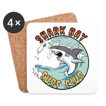 Shark Boy Surf Club Logo - Coasters (set of 4) - white - Front