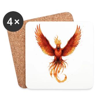 Fire Phoenix Flame Flight - Coasters (set of 4) - white - Front