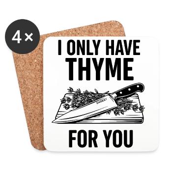 Je n’ai que du thym pour toi - Dessous de verre (lot de 4) - blanc - Devant