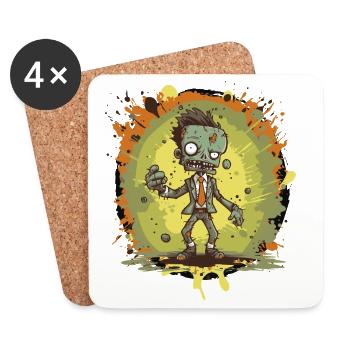 Zombie Comic - Untersetzer (4er-Set) - Weiß - Vorne