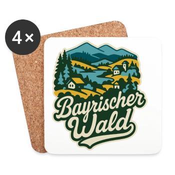 Bayerischer Wald Landschaft - Untersetzer (4er-Set) - Weiß - Vorne