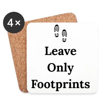 Leave Only Footprints – Travel Shirt - Untersetzer (4er-Set) - Weiß - Vorne