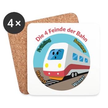 Die Bahn und die Jahreszeiten... - Untersetzer (4er-Set) - Weiß - Vorne