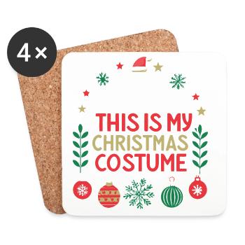 Christmas Inflation Costume Christmas - Coasters (set of 4) - white - Front