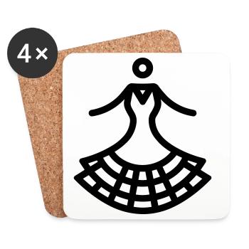 flamenco - Dessous de verre (lot de 4) - blanc - Devant