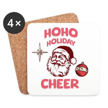 HoHo Holiday Cheer Père Noël - Dessous de verre (lot de 4) - blanc - Devant