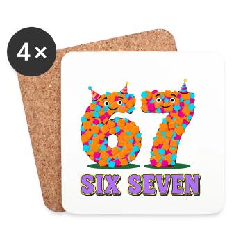6 7 Memes Carnival - Coasters (set of 4) - white - Front