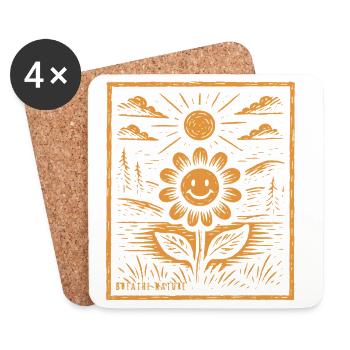 Sunflower Nature - Coasters (set of 4) - white - Front