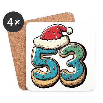 53 Number Biscuit Christmas - Coasters (set of 4) - white - Front