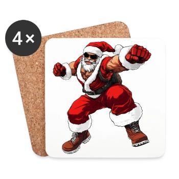 Boxer Noël - Dessous de verre (lot de 4) - blanc - Devant