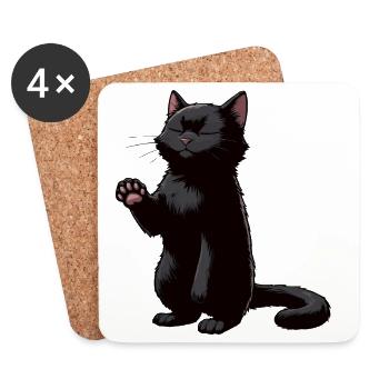 Lustige Katze Katzen Katzenliebhaber Kätzchen - Untersetzer (4er-Set) - Weiß - Vorne