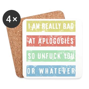 I am really bad at apologies Shirt - Coasters (set of 4) - white - Front