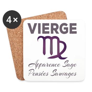 Vierge - Dessous de verre (lot de 4) - blanc - Devant