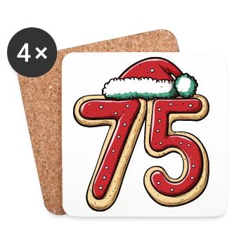 75 Numéro Biscuit Noël - Dessous de verre (lot de 4) - blanc - Devant