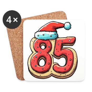 85 Zahl Keks Weihnachten - Untersetzer (4er-Set) - Weiß - Vorne