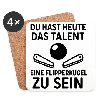 flipperkugel kollege arbeit team freude - Untersetzer (4er-Set) - Weiß - Vorne