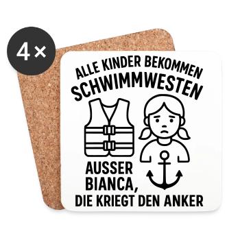 alle kinder witze bianca anker - Untersetzer (4er-Set) - Weiß - Vorne