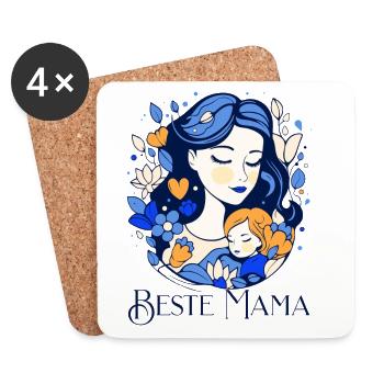 Beste Mama - Untersetzer (4er-Set) - Weiß - Vorne