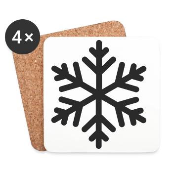 Flocon de neige géométrique - Dessous de verre (lot de 4) - blanc - Devant