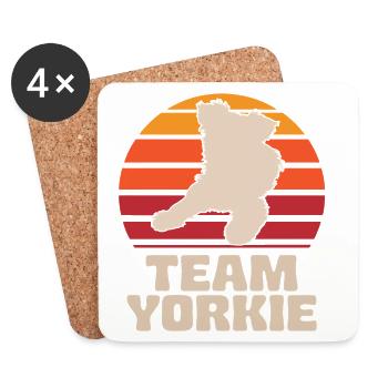 Yorkshire Terrier Retro Team Yorkie - Untersetzer (4er-Set) - Weiß - Vorne