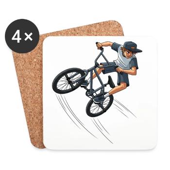 Freestyle BMX Street Artwork Trick Rider Street - Coasters (set of 4) - white - Front