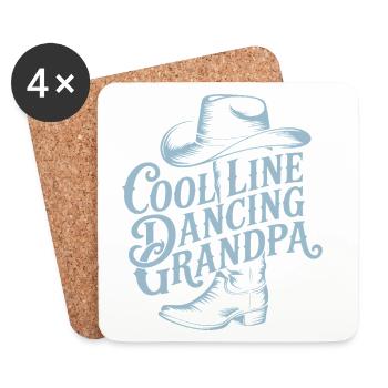 Cool Line Dancing Grandpa - Coasters (set of 4) - white - Front