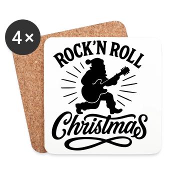 Christmas time Xmas weihnachten rock'n roll Santa  - Untersetzer (4er-Set) - Weiß - Vorne
