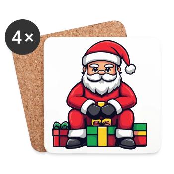 Cadeaux de Noël pour le Père Noël - Dessous de verre (lot de 4) - blanc - Devant