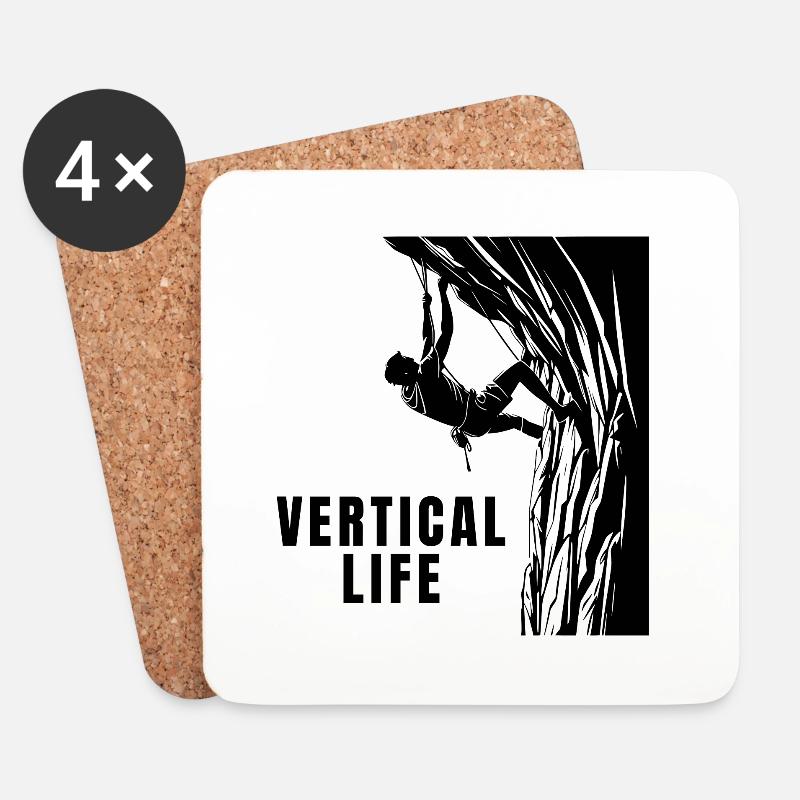 Vertical Life Kletterer Steilwand Design - Untersetzer (4er-Set) - Weiß