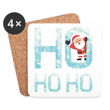 Ho Ho Ho with Santa Claus - Coasters (set of 4) - white - Front