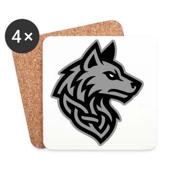 Wolf Kopf Wikinger - Untersetzer (4er-Set) - Weiß - Vorne
