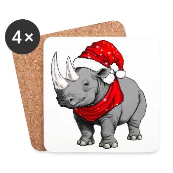 Nashörner Weihnachten - Untersetzer (4er-Set) - Weiß - Vorne