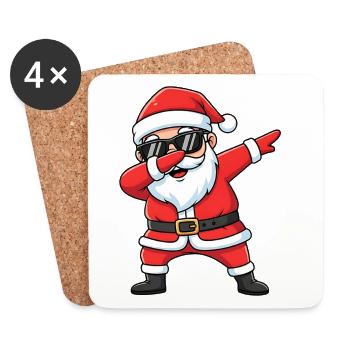Lustiger Dabbing Santa Xmas Cartoon - Untersetzer (4er-Set) - Weiß - Vorne