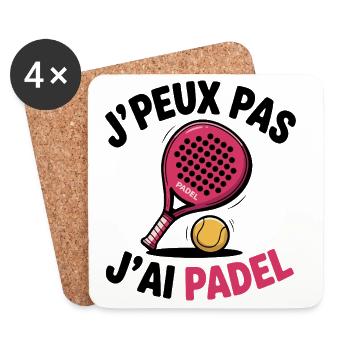 Je peux pas j ai padel cadeau femme - Dessous de verre (lot de 4) - blanc - Devant