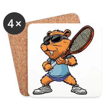 Tennis Biber - Untersetzer (4er-Set) - Weiß - Vorne
