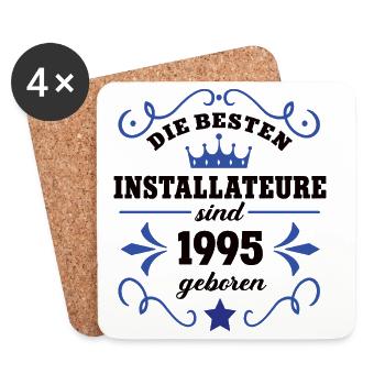 Installateur Geburtstag Jahrgang 1995 Kollegen - Untersetzer (4er-Set) - Weiß - Vorne