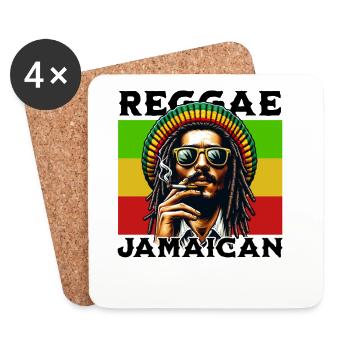 Jamaican Reggae Vibes Rastafari Style Artwork - Untersetzer (4er-Set) - Weiß - Vorne