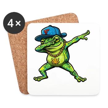 Dabbing Frog Street Art Style - Untersetzer (4er-Set) - Weiß - Vorne