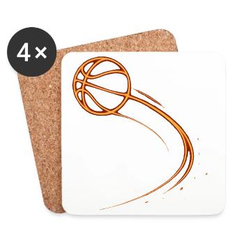 Idée cadeau pour un joueur de basket-ball Baller - Dessous de verre (lot de 4) - blanc - Devant