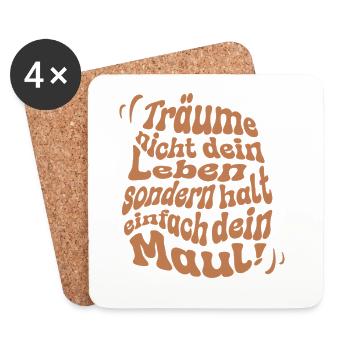 Arrête de rêver - Dessous de verre (lot de 4) - blanc - Devant