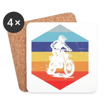 Clear Motocross Message - Coasters (set of 4) - white - Front