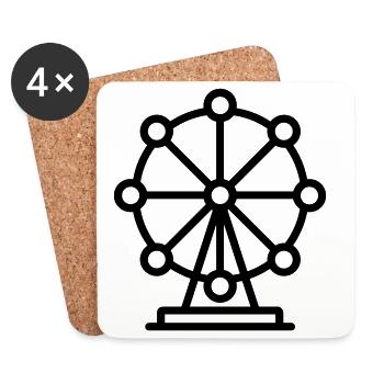 Ferris wheel - Coasters (set of 4) - white - Front