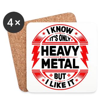 Es ist nur Heavy Metal - Untersetzer (4er-Set) - Weiß - Vorne