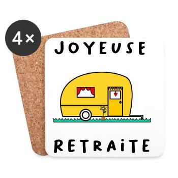 FRÖHLICHES RETREAT. RUHESTAND. PENSIONIERT. RUHESTAND - Untersetzer (4er-Set) - Weiß - Vorne