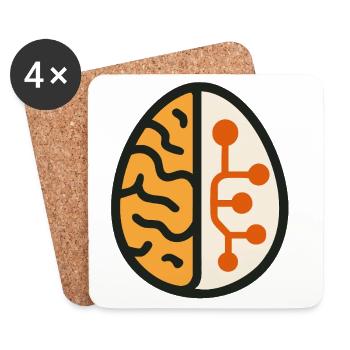 ai Humor Meme Gen Künstliche Intelligenz - Untersetzer (4er-Set) - Weiß - Vorne
