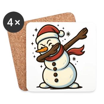 Dabbing Snowman - Coasters (set of 4) - white - Front