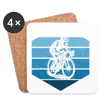 Un motif réservé aux vélos de route - Dessous de verre (lot de 4) - blanc - Devant
