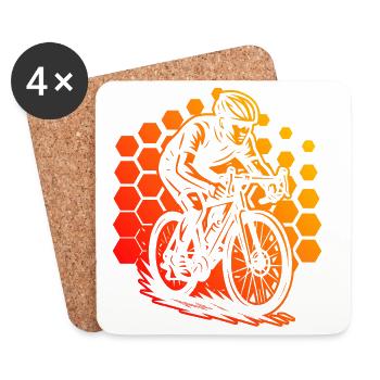Classic road bike motif - Coasters (set of 4) - white - Front