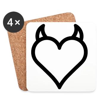 Demon Heart - Coasters (set of 4) - white - Front